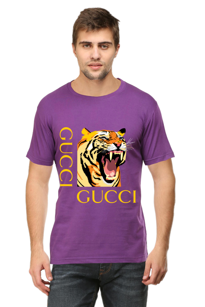 Classic Male Round Neck Half Sleeve Purple T-Shirt – Stylish & Comfortable - Image 2